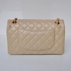 Chanel 2.55 Classic Flap Bag Sheepskin Leather in Apricot with Gold Hardware