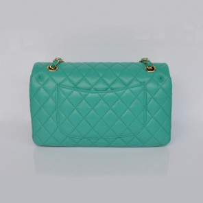 Chanel 2.55 Classic Flap Bag lake Green Sheepskin Leather Gold