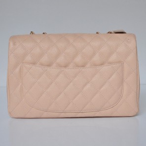 Chanel A28600 Caviar Leather Classic Flap Bag in Pink with Gold