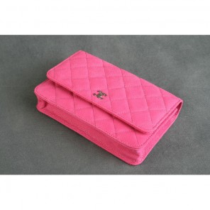 Chanel A33814 Original Cannage Pattern Nubuck Leather Flap Bag Peach in Silver