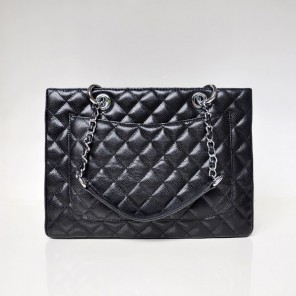 Chanel A50995 Original Caviar Leather Shoulder Bag Black in Silver