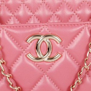 Chanel A52298 Sheepskin Leather Shopper Bag Peach