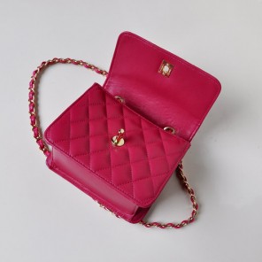 Chanel A67116 Classic mini Flap Bag Sheepskin leather Rose in Gold