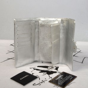 Chanel C006 Pink Sheepskin Leather Long Tri-Fold Wallet