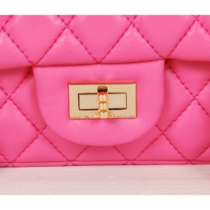 Chanel Classic 2.55 Series Bag Rose Sheepskin Leather 1112 Gold