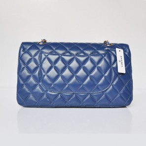 Chanel Classic Flap Bag 1113 Sheepskin leather in Blue with Gold