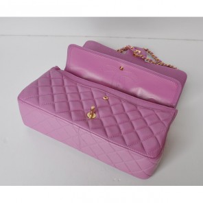 Chanel Classic Flap Bag 1113 Sheepskin leather in Light Purple with Gold