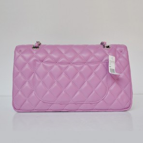 Chanel Classic Flap Bag 1113 Sheepskin leather in Light Purple with Silver