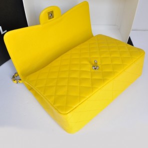 Chanel Jumbo Classic Original Caviar leather Flap Bag A36076 Yellow
