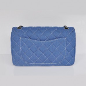 Chanel Jumbo Flap Bag Denim A28668 Blue Golden