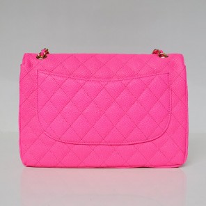 Chanel Jumbo Quilted Classic Caviar leather Flap Bag A58600 Peach Gold