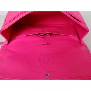 Chanel Jumbo Quilted Classic Caviar leather Flap Bag A58600 Peach Silver