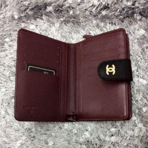 Chanel Matelasse Bi-Fold Wallet Caviar Leather A50073 Black