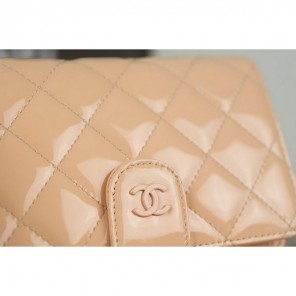 Chanel Matelasse Bi-Fold Wallet Patent Leather C004 Light Pink