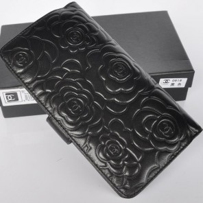 Chanel Matelasse Bi-Fold Wallet Sheepskin Leather C091 Black