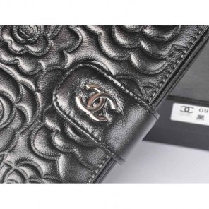 Chanel Matelasse Bi-Fold Wallet Sheepskin Leather C092 Black