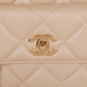 Chanel Original Sheepskin Leather Shoulder Bag A5224 Apricot