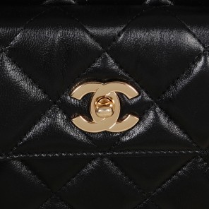 Chanel Original Sheepskin Leather Shoulder Bag A5224 Black