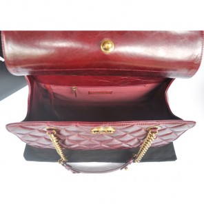Chanel Perfect Edge Shiny Calf Leather Shoulder Bag A37010 Burgundy