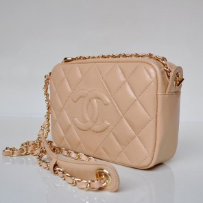 Chanel Sheepskin Leather Shoulder Bag A67750 Apricot