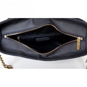 Chanel Shopping Bag Cannage Pattern Nubuck Leather A69095 Black