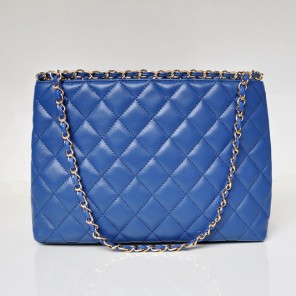 Chanel Shopping Bag Sheepskin Leather A50495 Blue