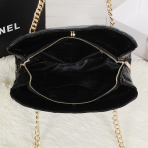 Chanel Shopping Bag Sheepskin Leather A52233 Black