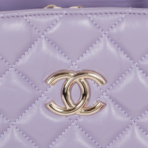 Chanel Shopping Bag Sheepskin Leather A52233 Light Purple