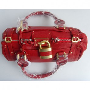 Chloe 50831 Red paddington tote leather Paddington bag