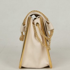 Chloe Sally Shoulder Bags Calf Leather Beige 508914