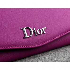 Dior Cowhide Leather Long Leather Wallet 1056 Rose