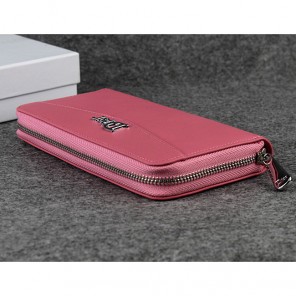 Dior Cowhide Leather Long Leather Wallet 1057 Pink
