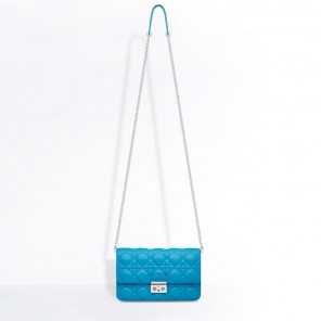 Dior Large Promenade pouch in Bleu Electrique lambskin