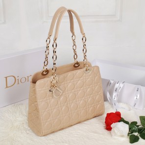 Dior Soft Zipped Tote Bag Lambskin D52232 Apricot