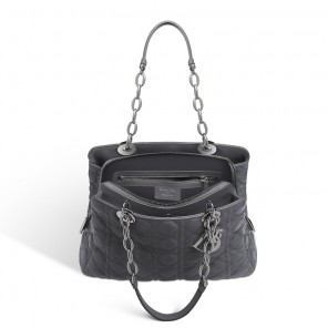 Dior Soft flap bag in Gris Dior lambskin