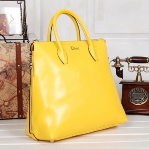 Dior Tote Bag Original Leather D0908 Yellow