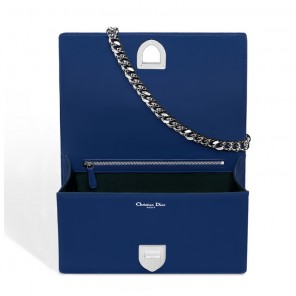 Diorama flap bag in blue lambskin