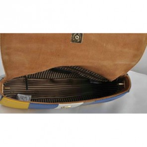 Fendi Multicolour Baguette Pouchette Clutch F2559 Blue