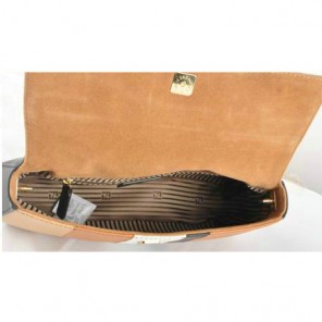 Fendi Multicolour Baguette Pouchette Clutch F2559 Camel