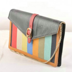Fendi Pequin Large Canvas Clutch 8M0283 Black
