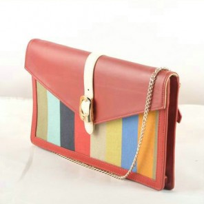 Fendi Pequin Large Canvas Clutch 8M0283 Bordeaux