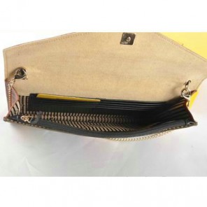 Fendi Pequin Large Canvas Clutch 8M0283 Brown