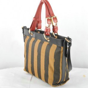 Fendi Pequin Small Shoulder Bag 8BN241 Black