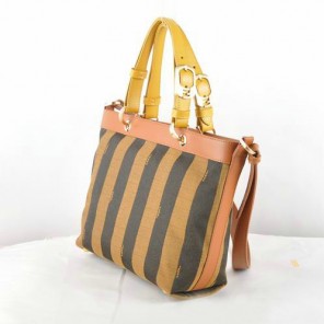 Fendi Pequin Small Shoulder Bag 8BN241 Brown