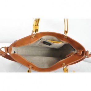 Fendi Pequin Small Shoulder Bag 8BN241 Brown