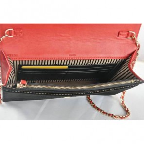 Fendi Toujour Gold Chain Clutch Suede 8M0291 Black