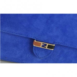 Fendi Toujour Gold Chain Clutch Suede 8M0291 Blue