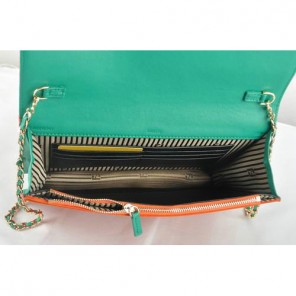 Fendi Toujour Gold Chain Clutch Suede 8M0291 Orange