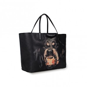 Givenchy Large Antigona Shopping Bag Printed POTTWEILER Saffiano leather Black