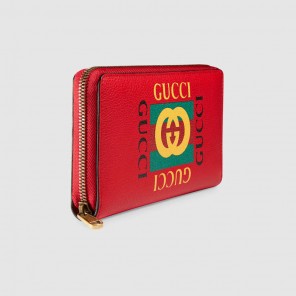 Gucci Print leather zip around wallet 496317 0GDAT 6461